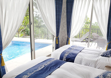 オーシャンビューの開放的なお部屋